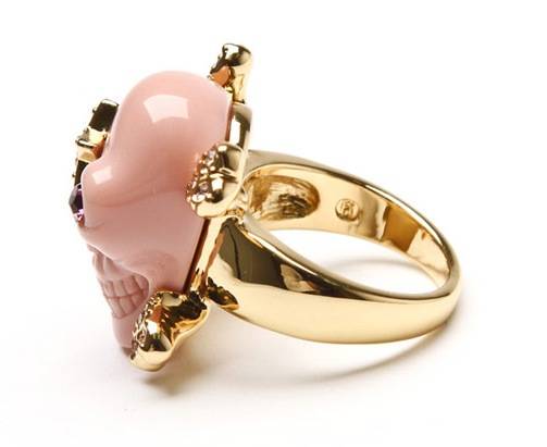 Star Patch Skull Ring - Pink