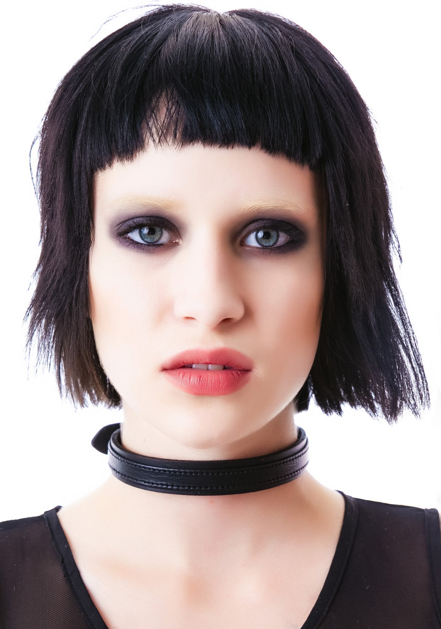 Strap Tease Leather Choker - Black