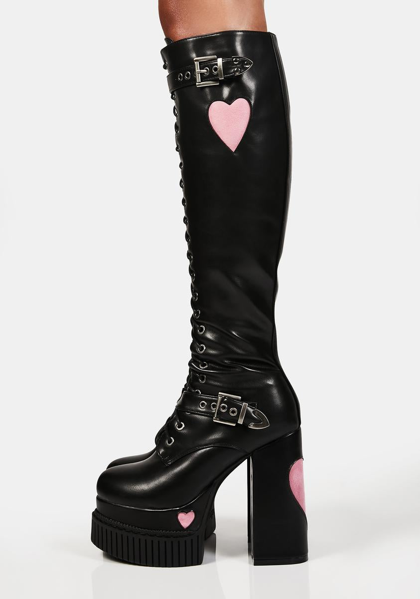 Misty Platform Boots - Pink
