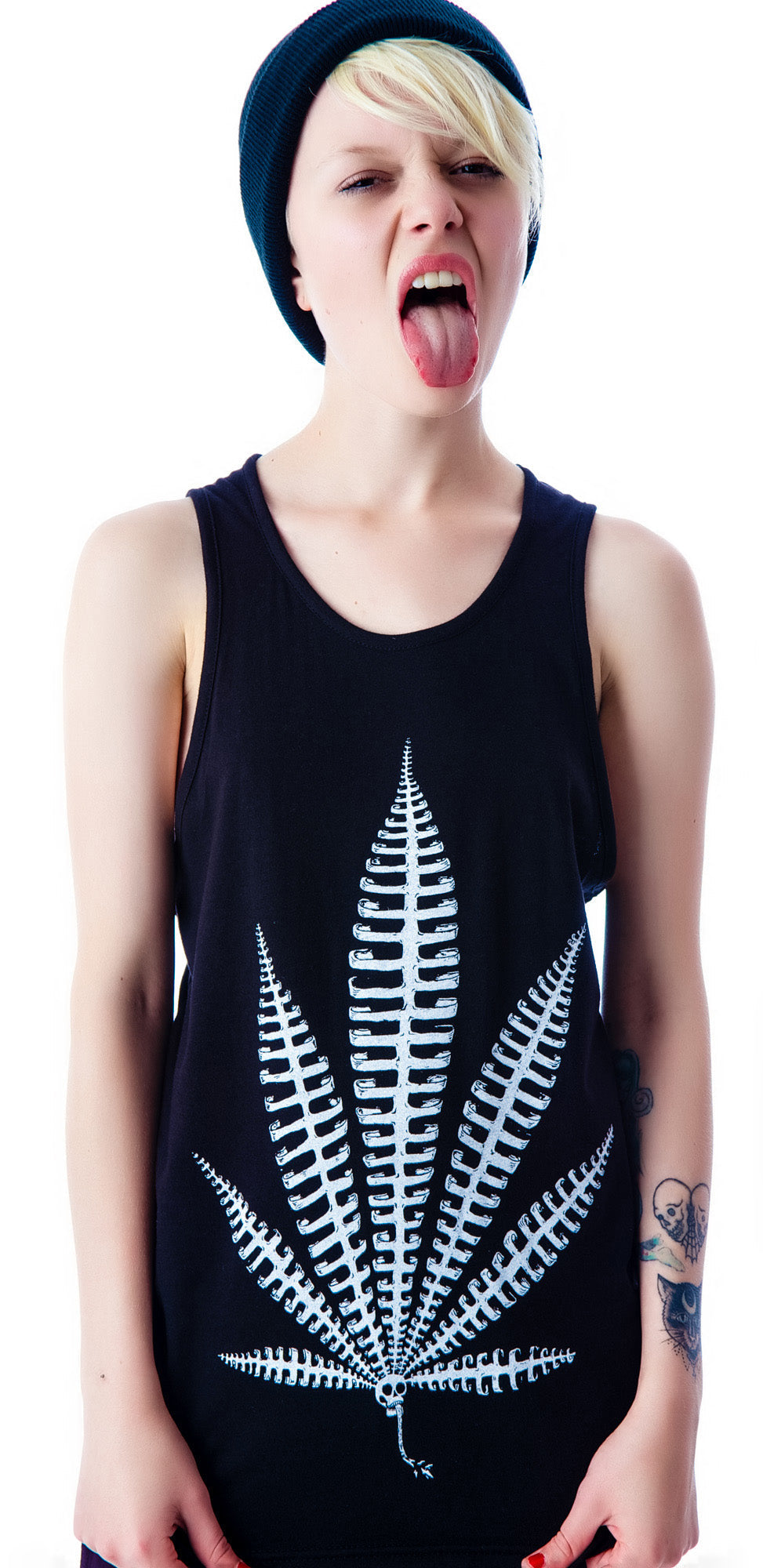 Weed Bone Tank Top - White