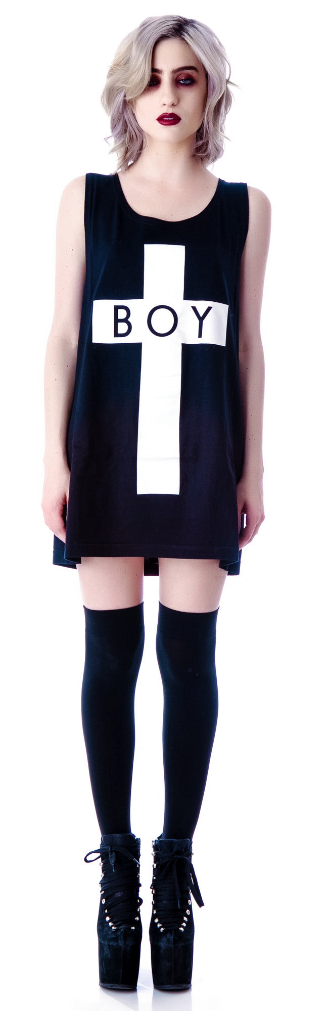 x BOY London Boy Cross Oversized Tank - Black