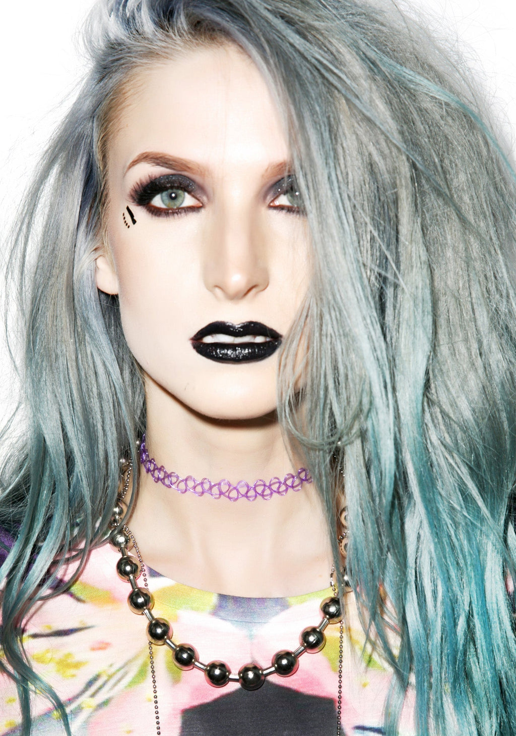 Mermaid Tattoo Choker - Purple