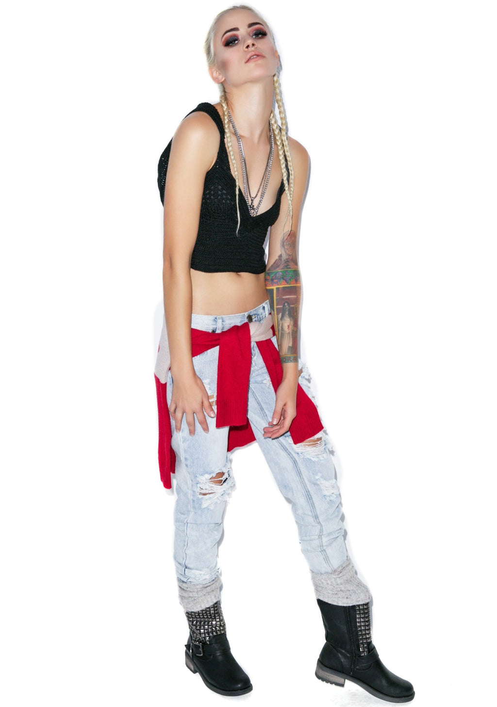 Mellow Out Crochet Crop Top - Black