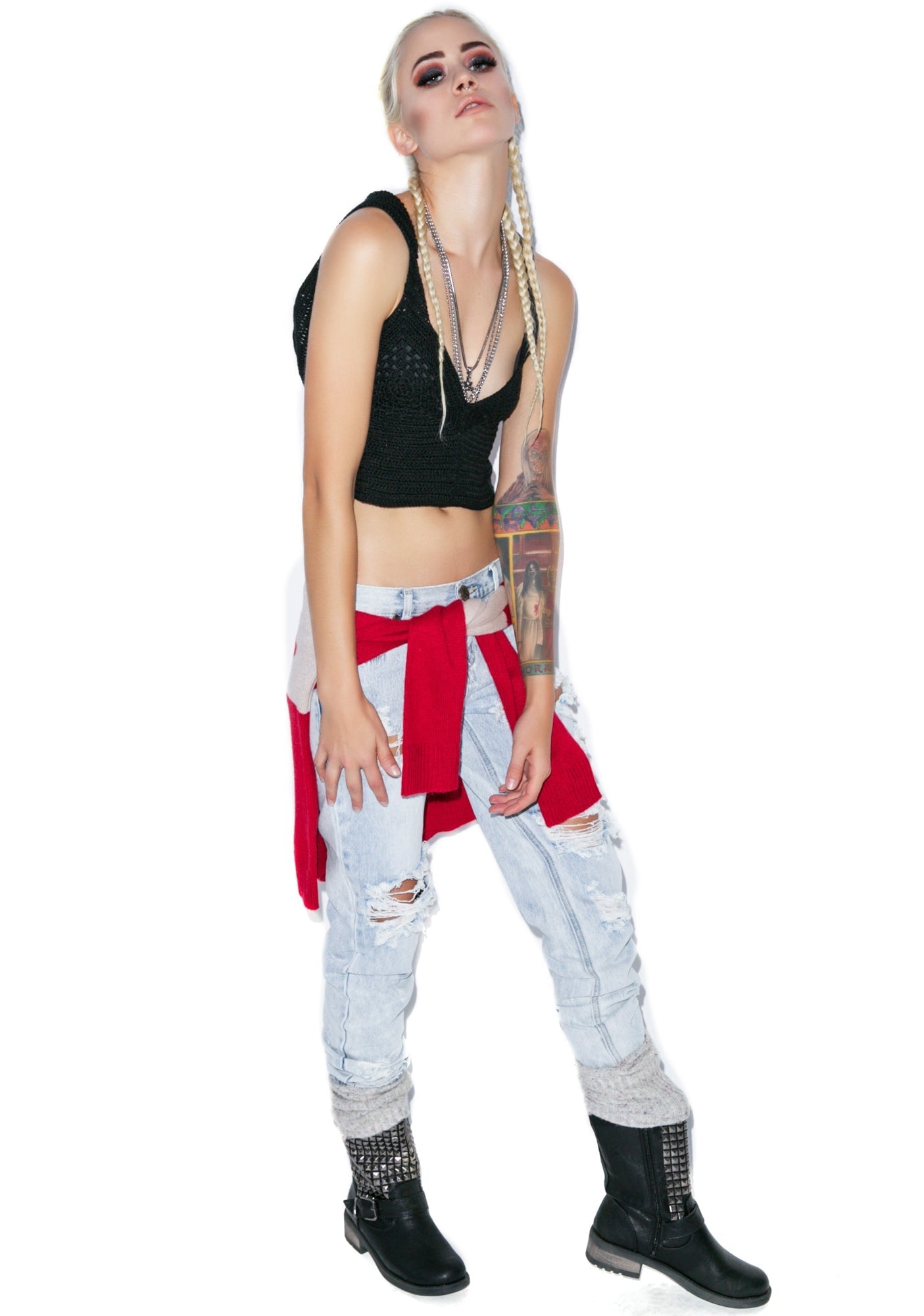 Mellow Out Crochet Crop Top - Black