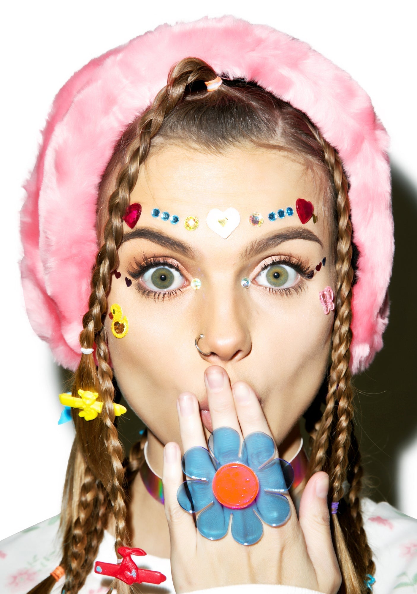 Faux Fur Ear Warmer - Light Blue