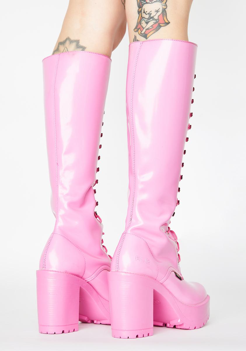 Pink Lash Boots - Light Pink