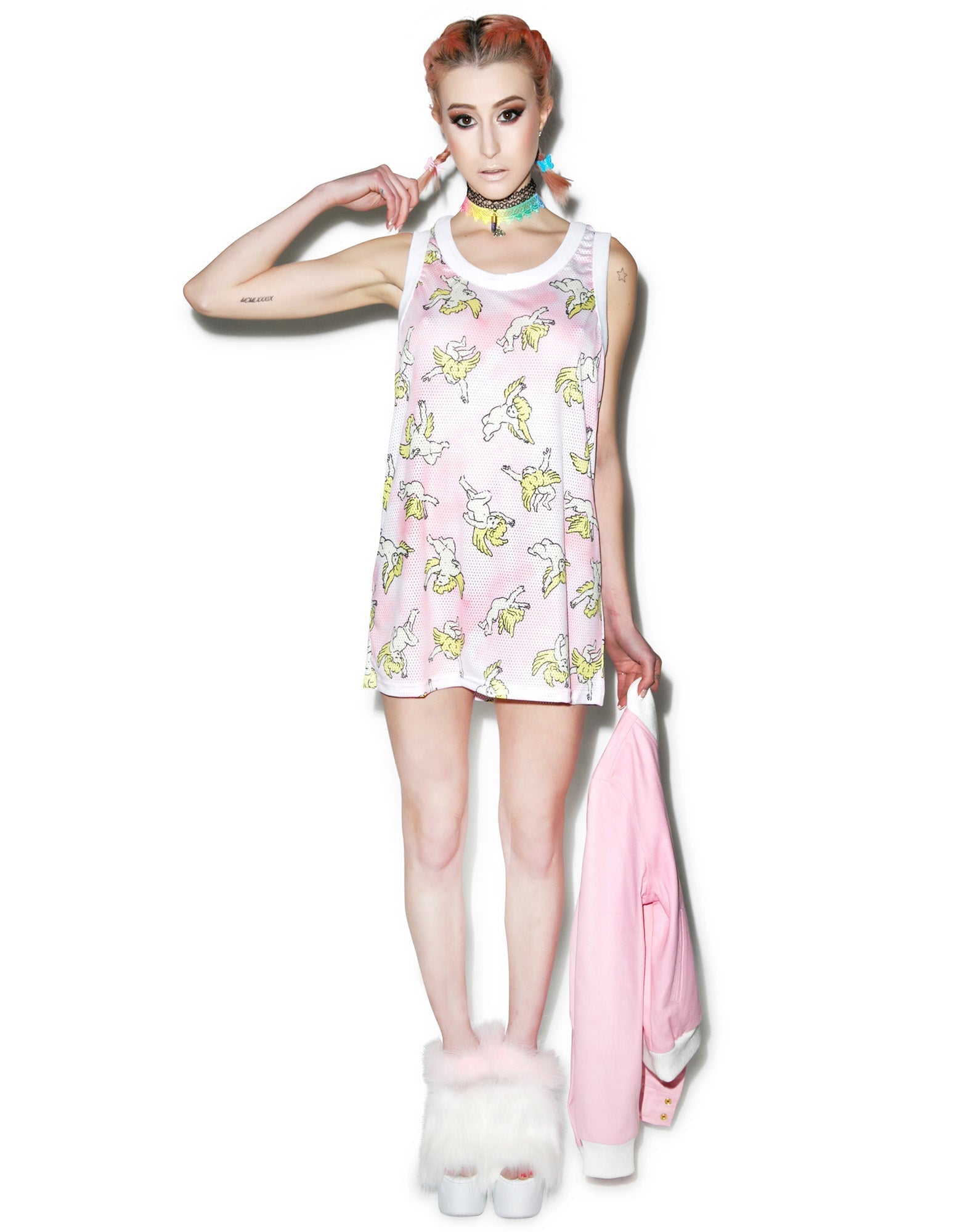 Risen Sky Mesh Tank - Light Blue