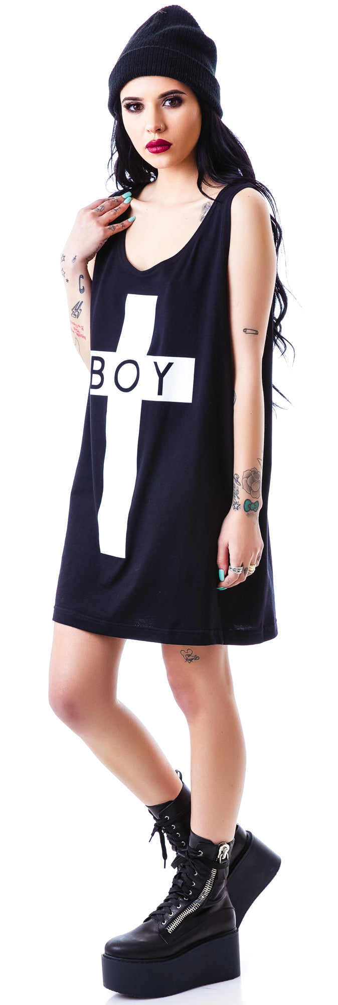 x BOY London Boy Cross Oversized Tank - Black