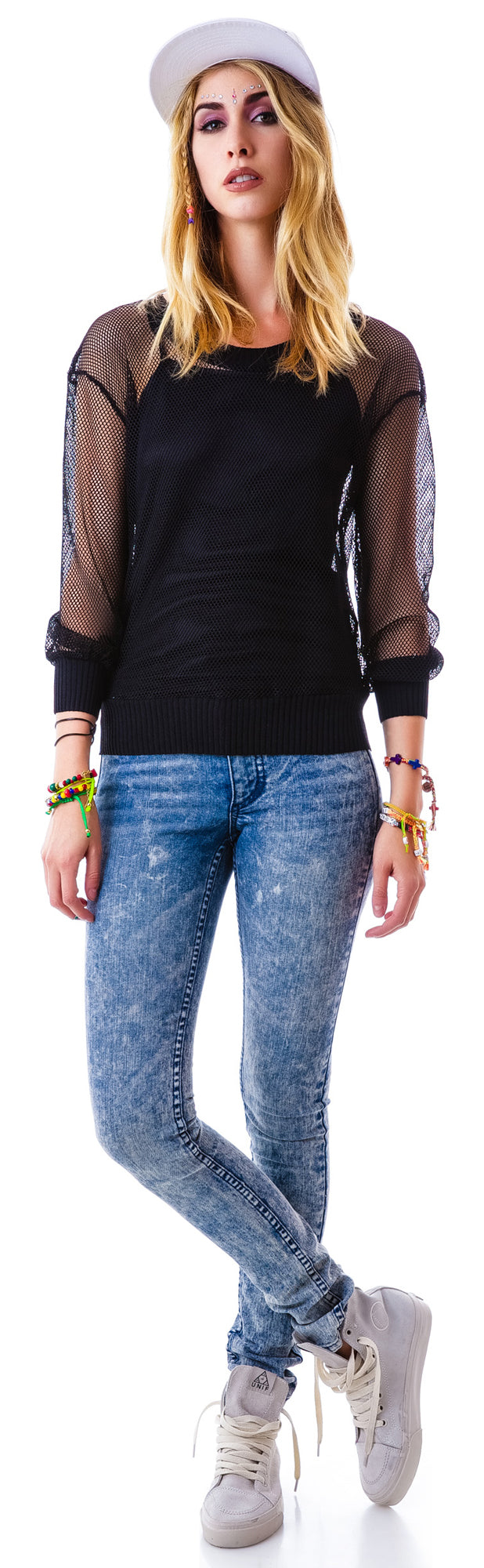 Full Court Mesh Top - Black