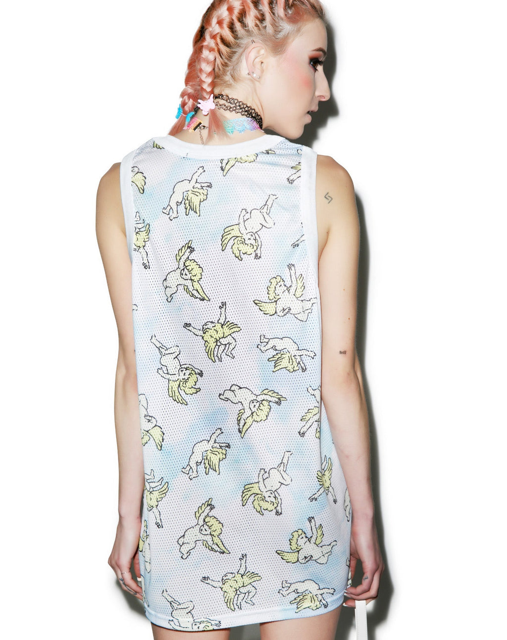 Risen Sky Mesh Tank - Light Blue