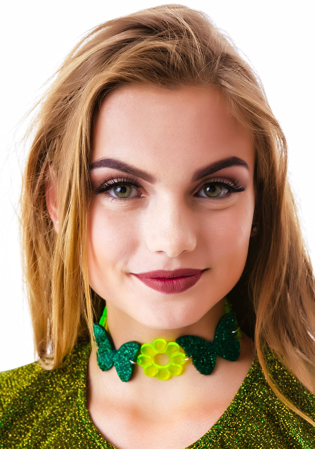 Madame Butterfly Dreamz Choker - Green