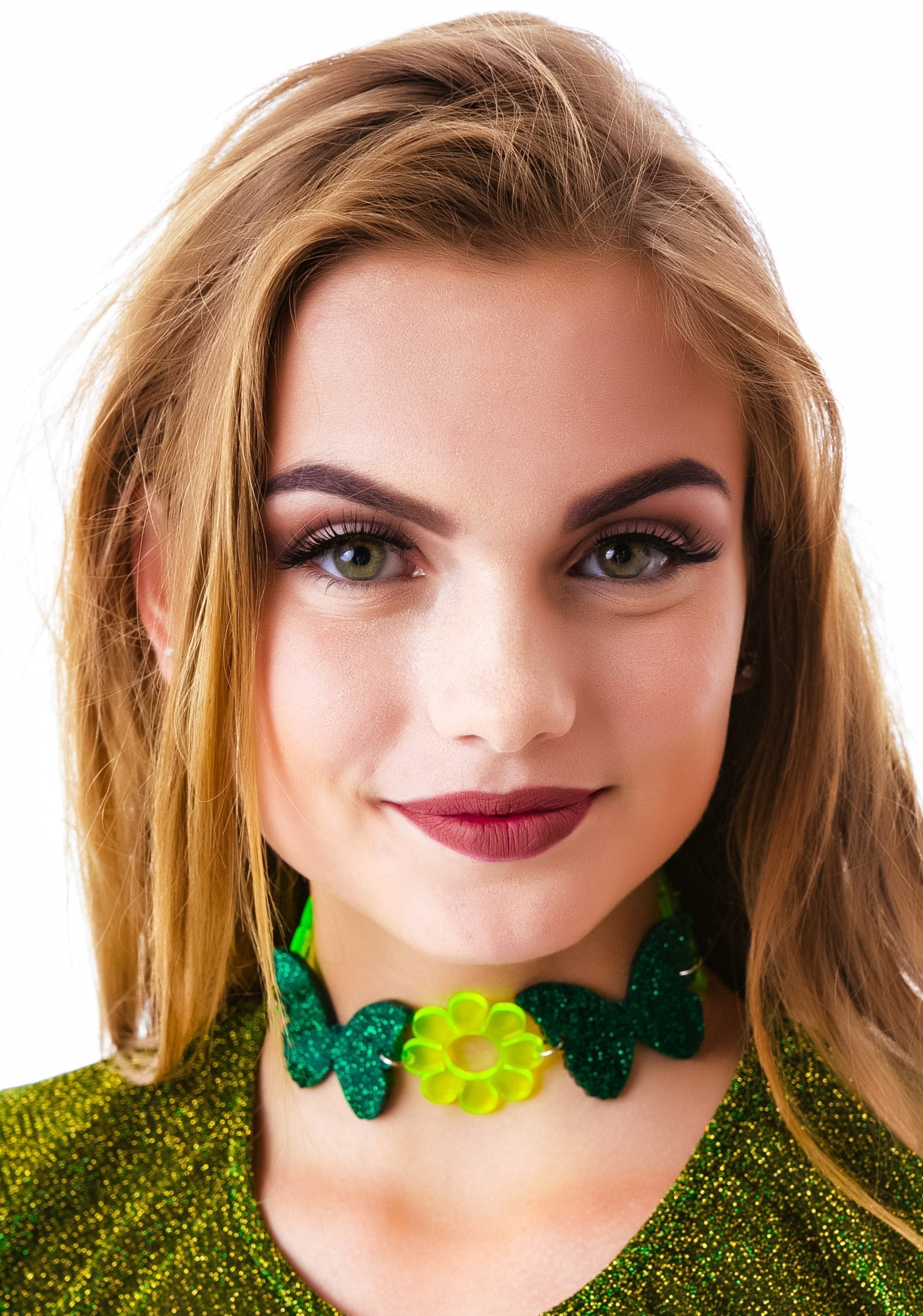 Madame Butterfly Dreamz Choker - Green