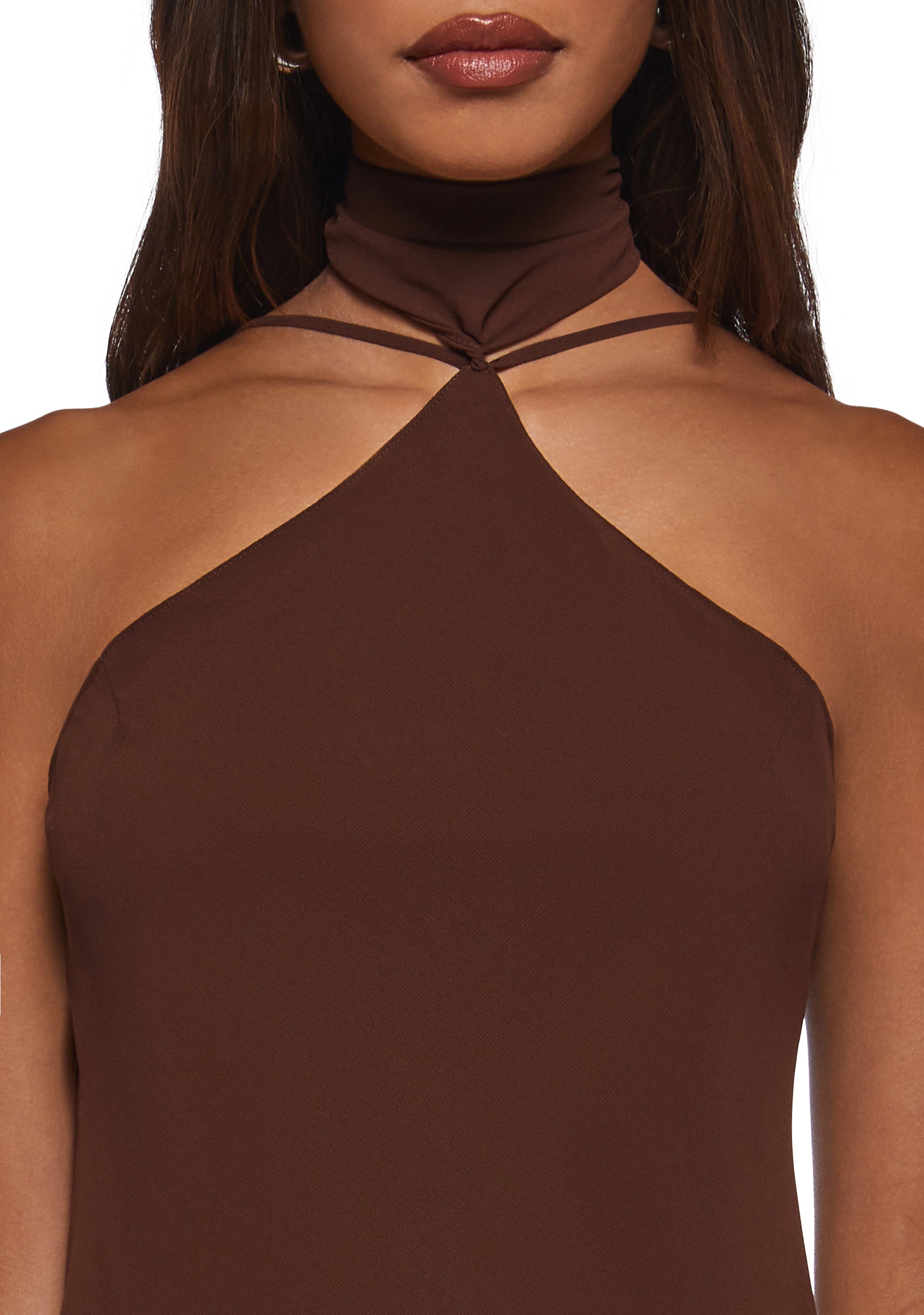 Latest Nightspot Halter Dress - Brown