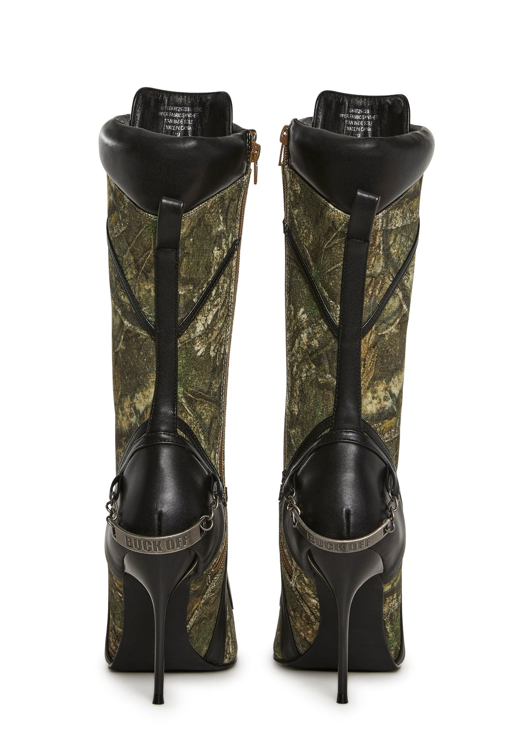 Camo Lace Up Heeled Boots