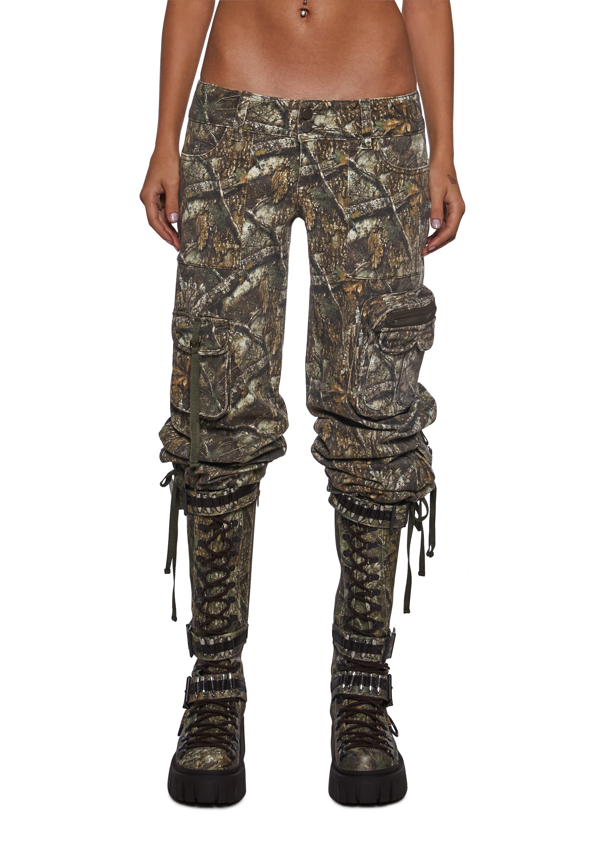 Camo Low Rise Cargo Jeans