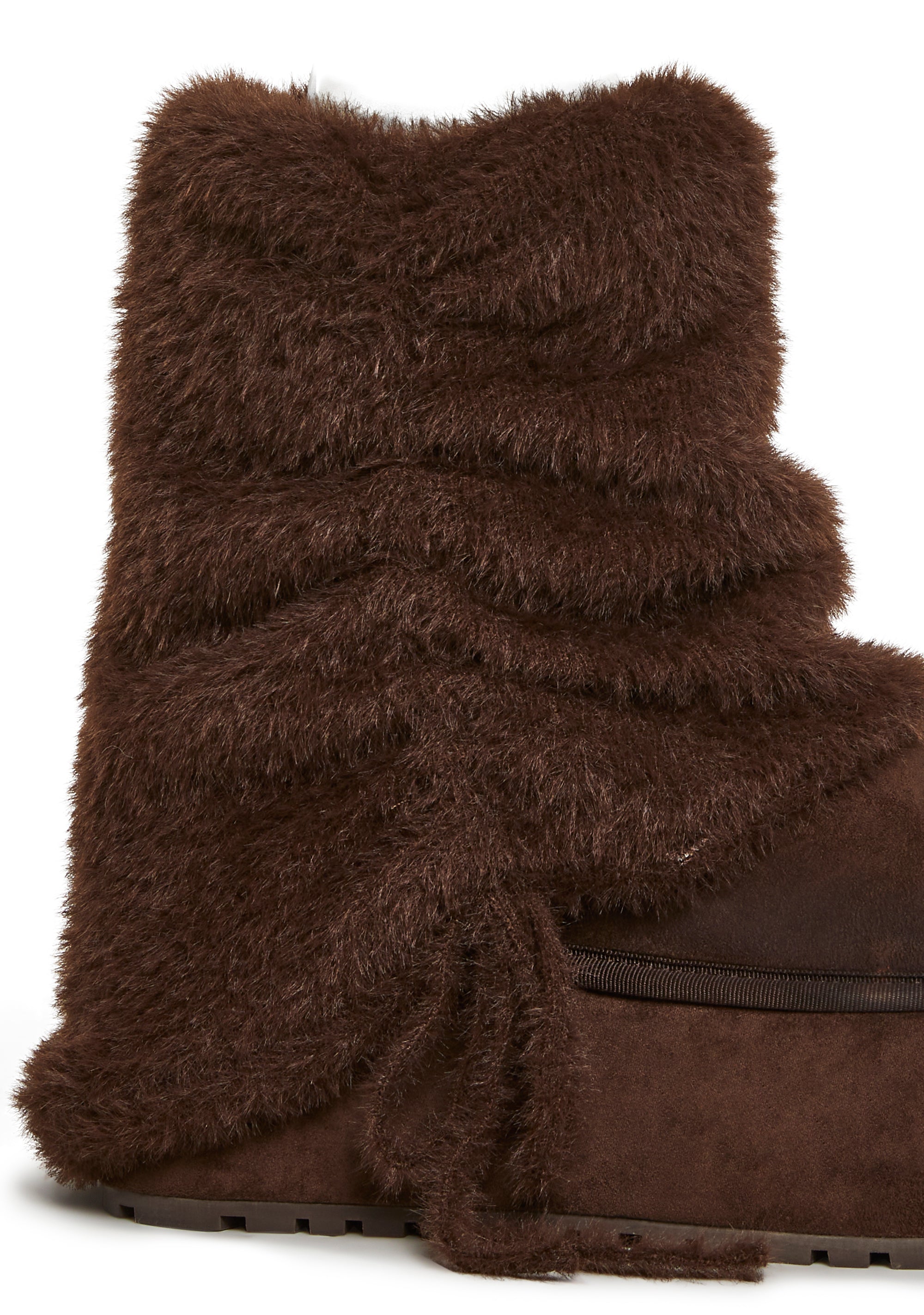 Snuggle Sesh Platform Booties - Brown