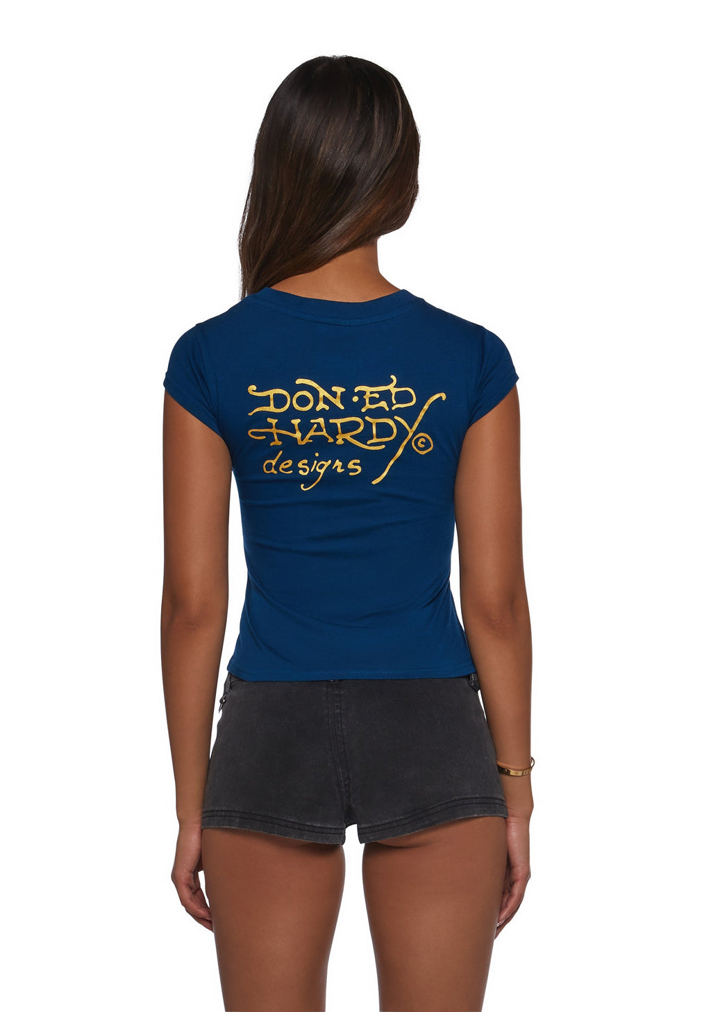 LKS Skull Rhinestone Cap Sleeve Tee