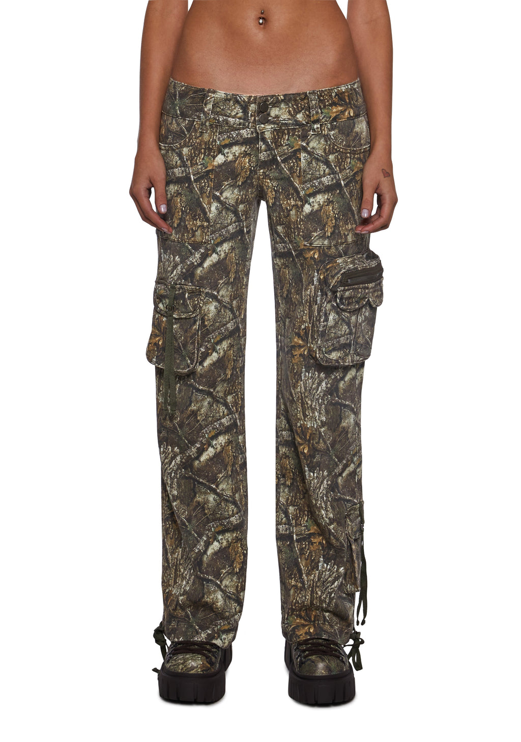 Camo Low Rise Cargo Jeans