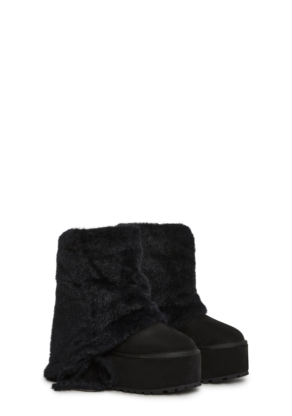 Snuggle Sesh Platform Booties - Black