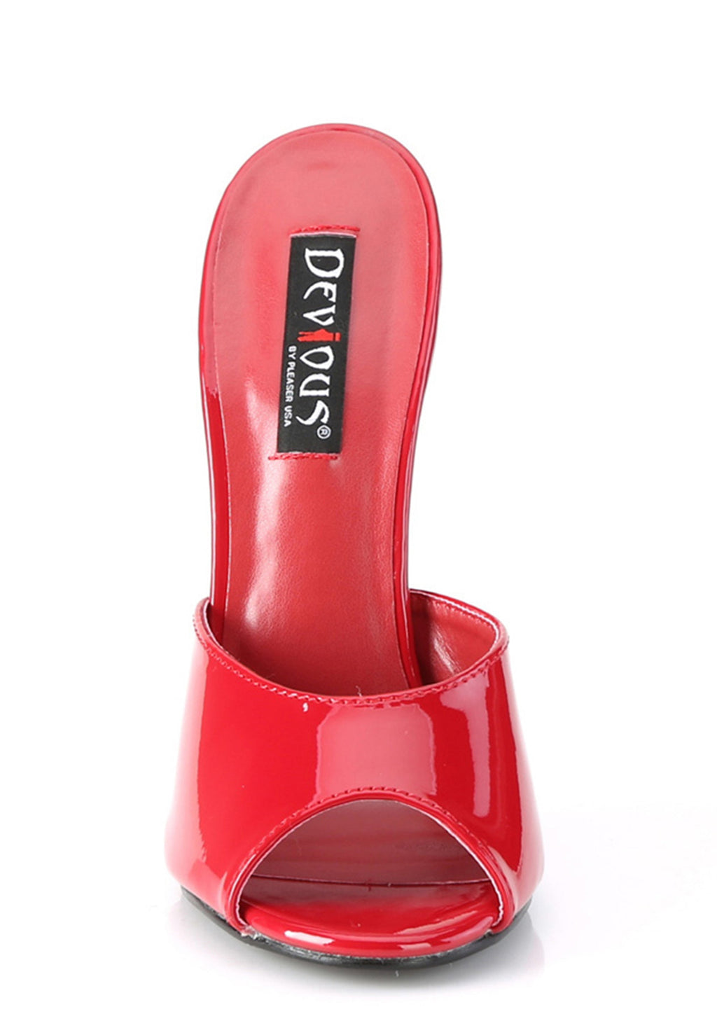 Devious Domina-101 Peep Toe Heels  - Red