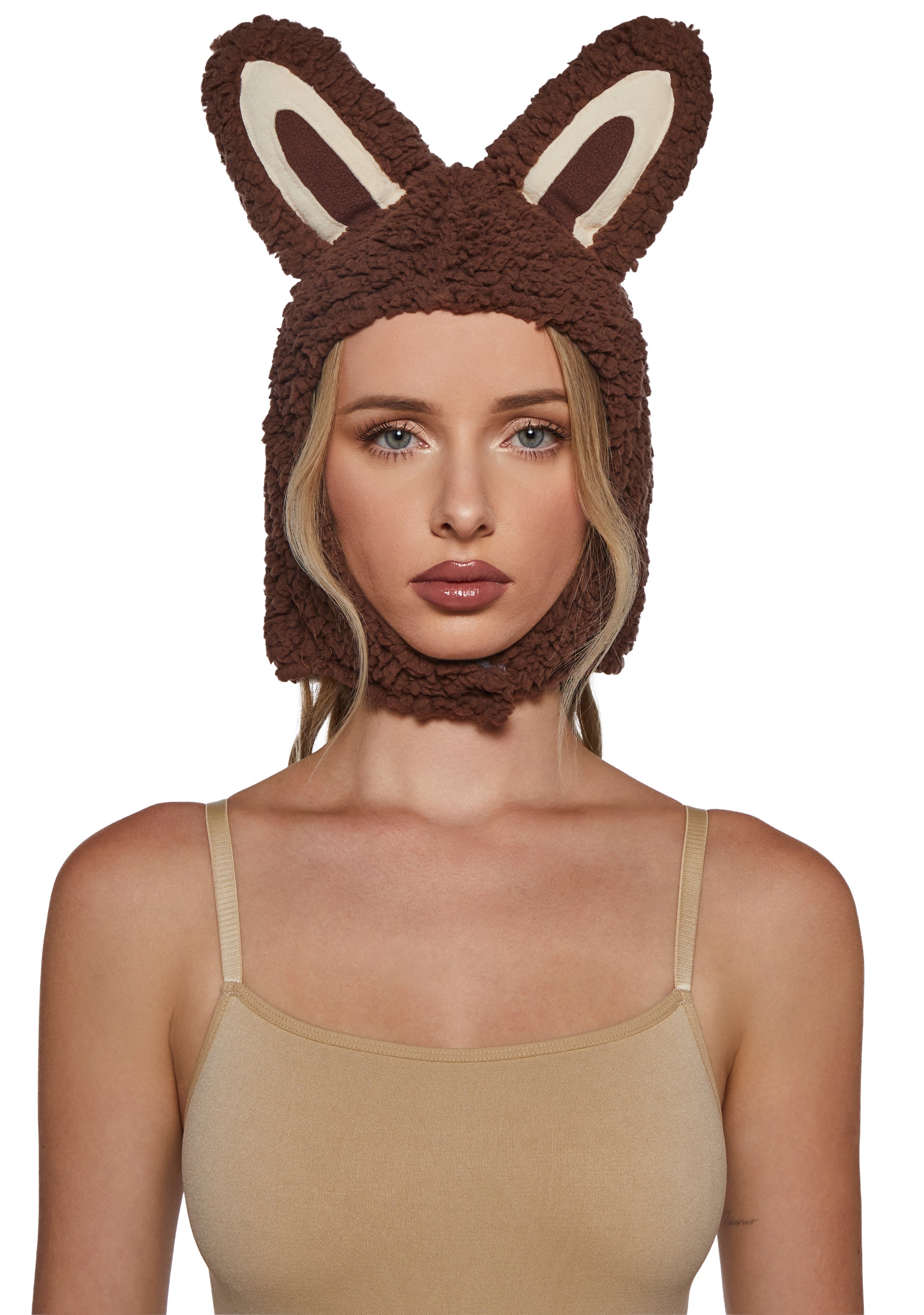 Little Monster Costume Hood - Brown