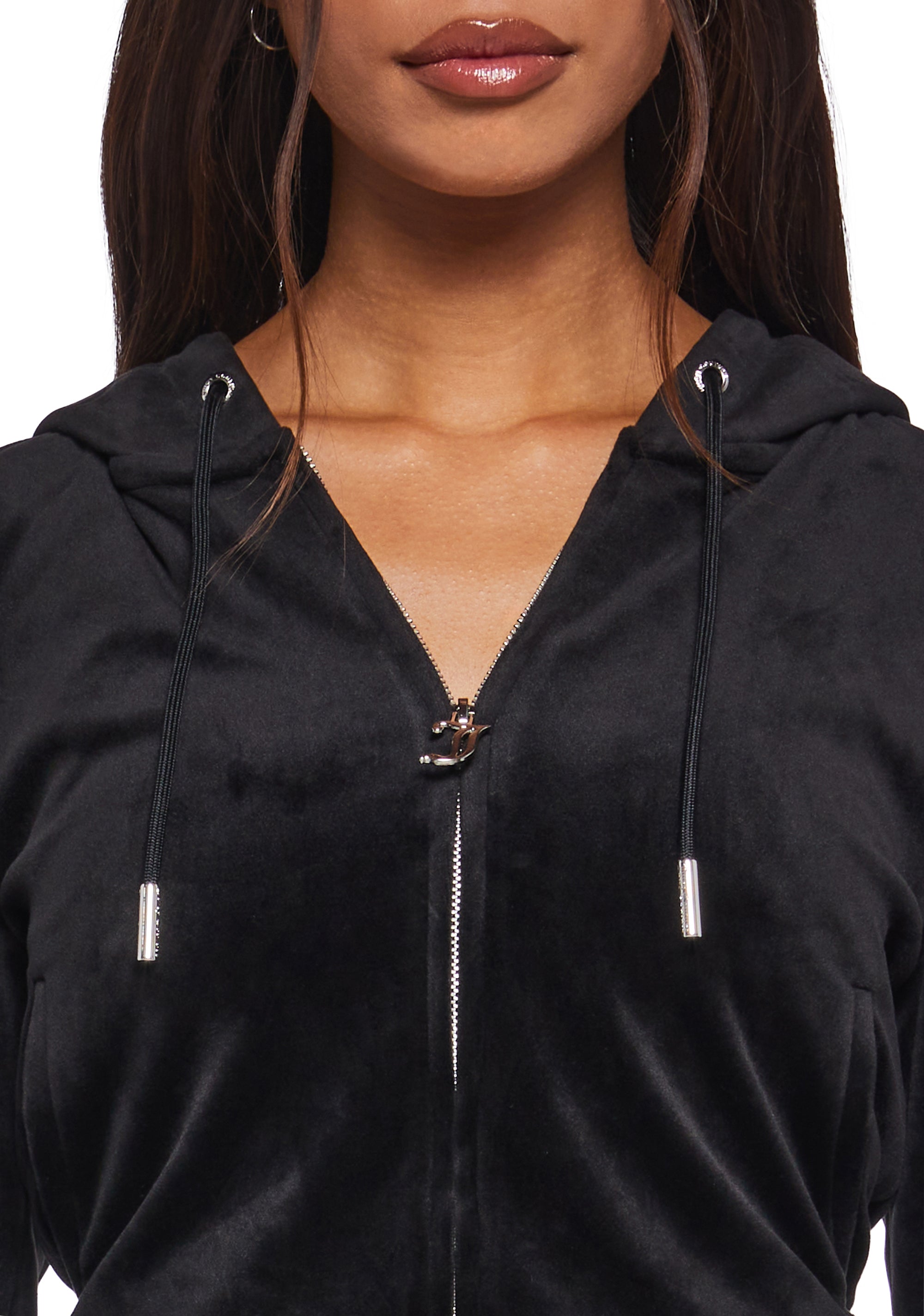 OG Big Bling Velour Hoodie - Black