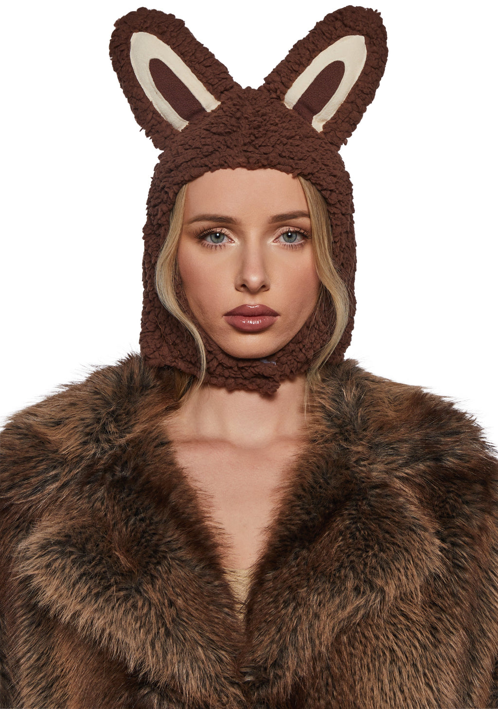 Little Monster Costume Hood - Brown