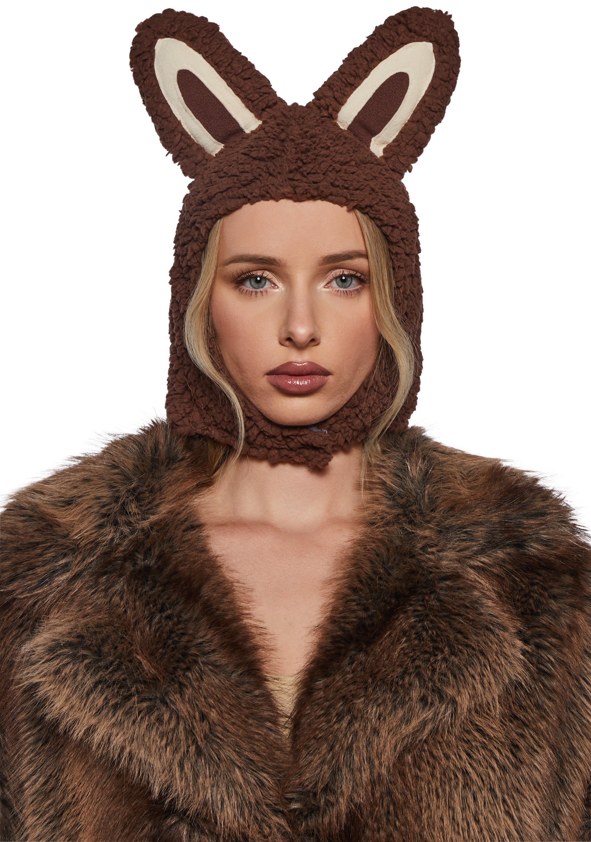 Little Monster Costume Hood - Brown