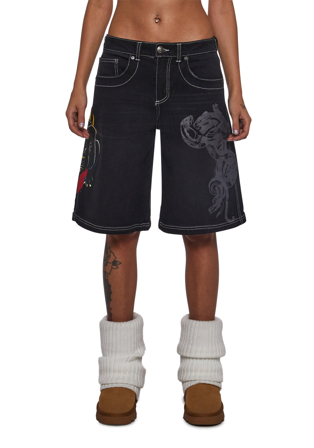 Panther Heart Denim Jorts