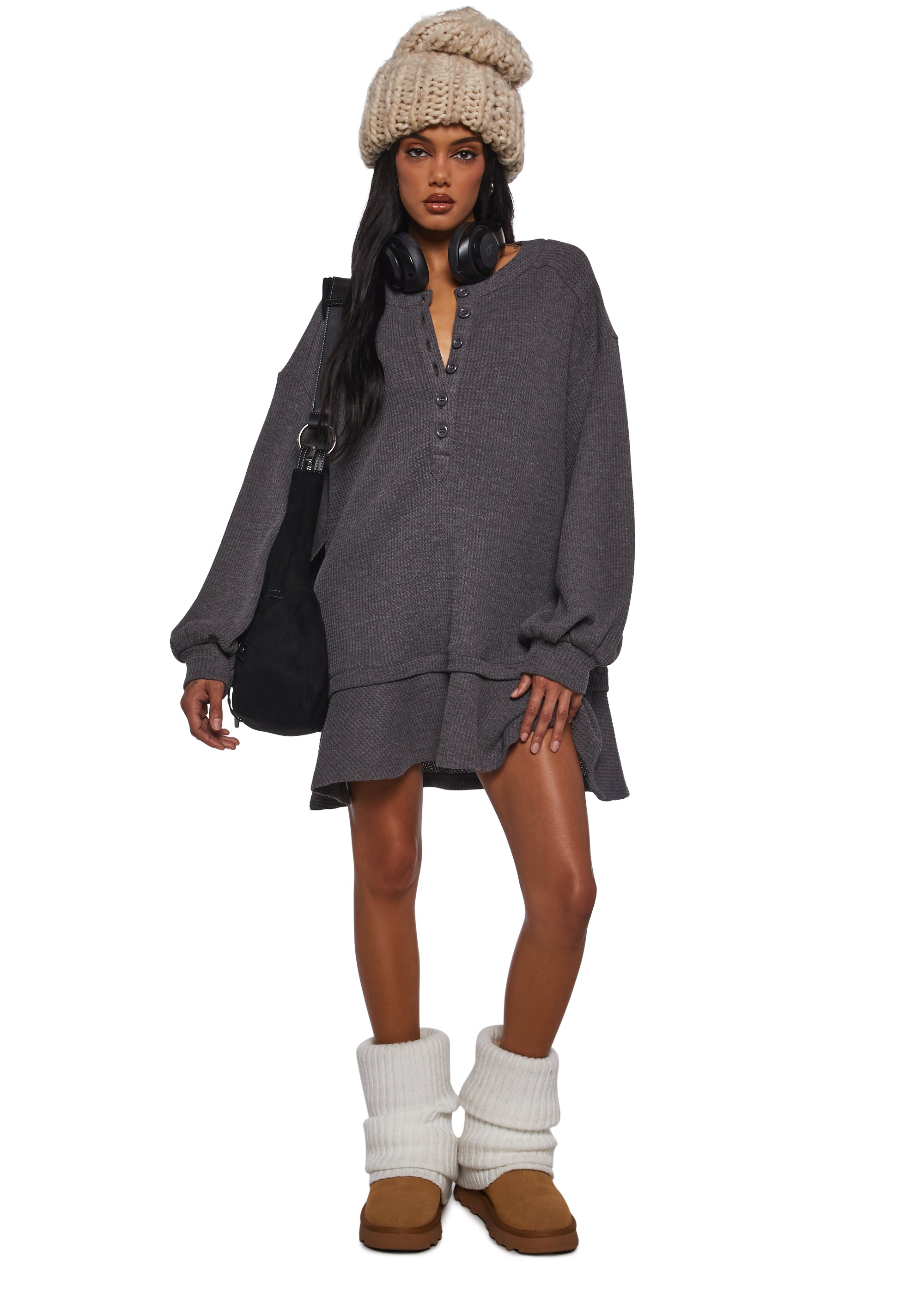 First Glances Trapeze Dress - Gray