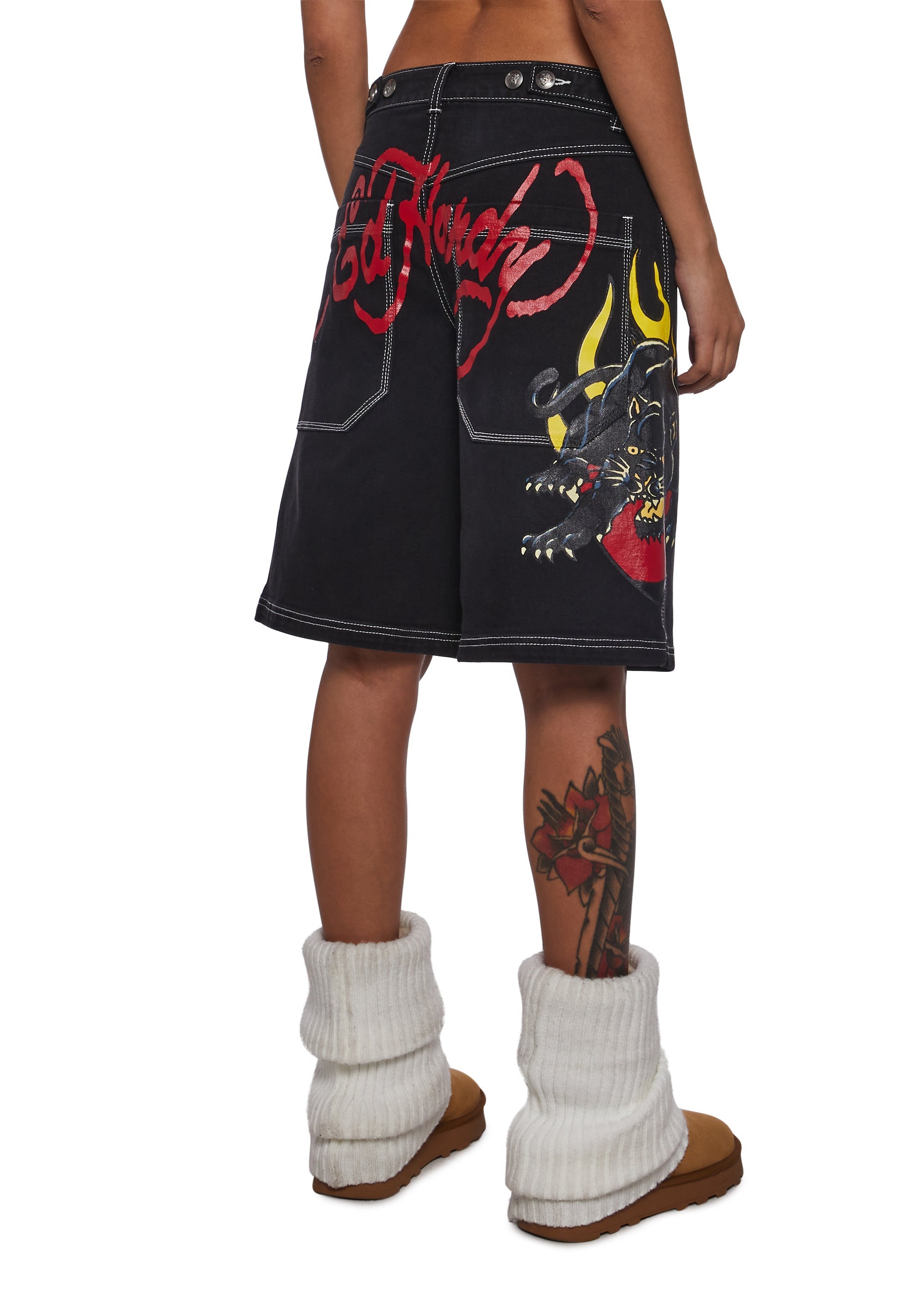 Panther Heart Denim Jorts