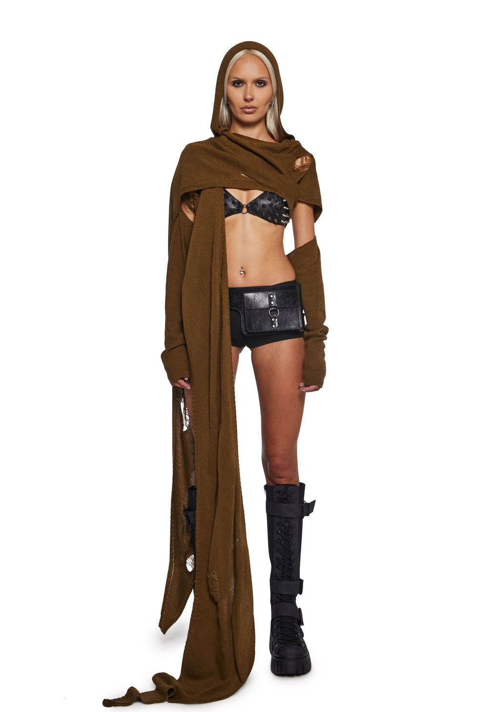 Compression Scarf Wrap Top - Green