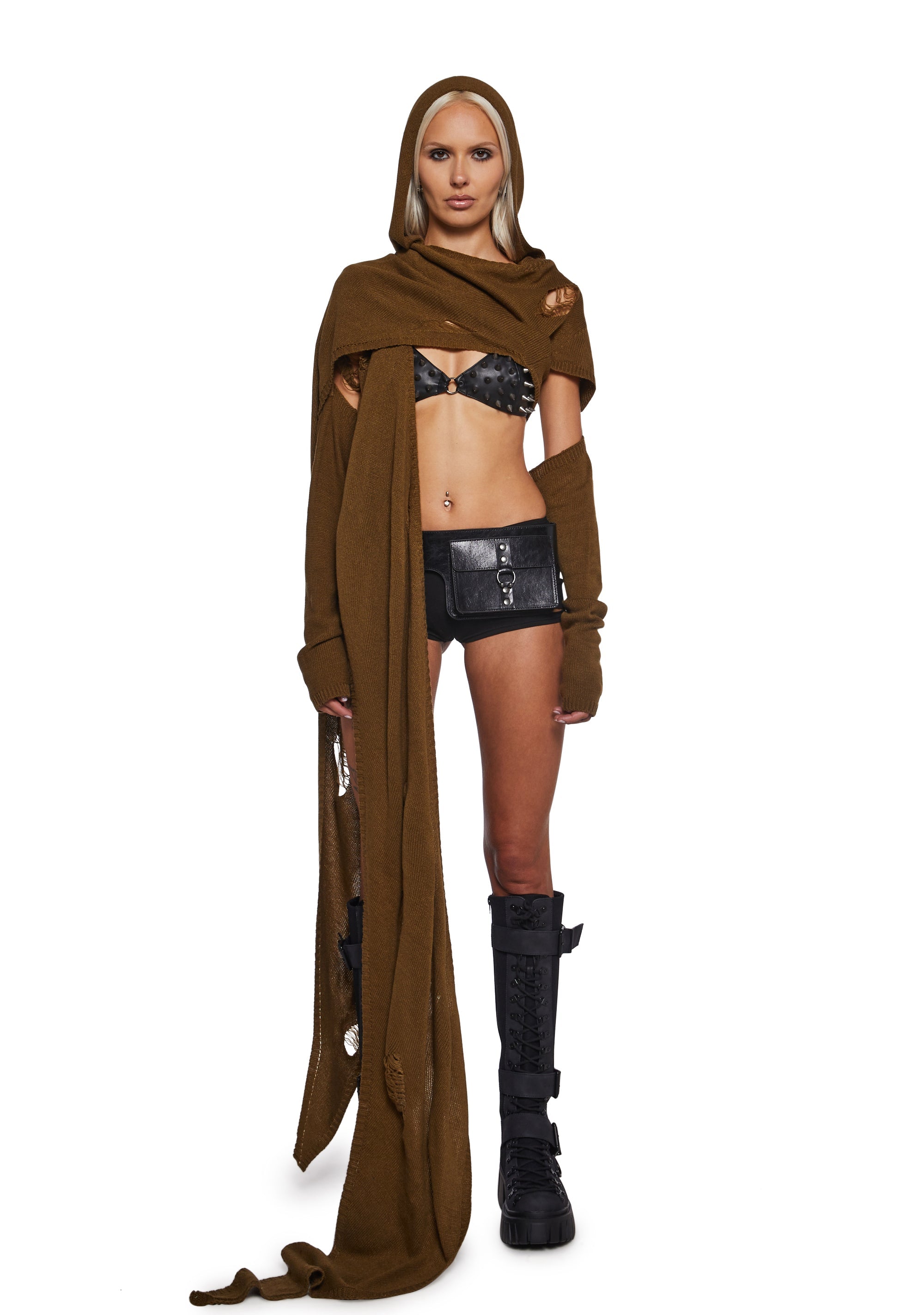 Compression Scarf Wrap Top - Green