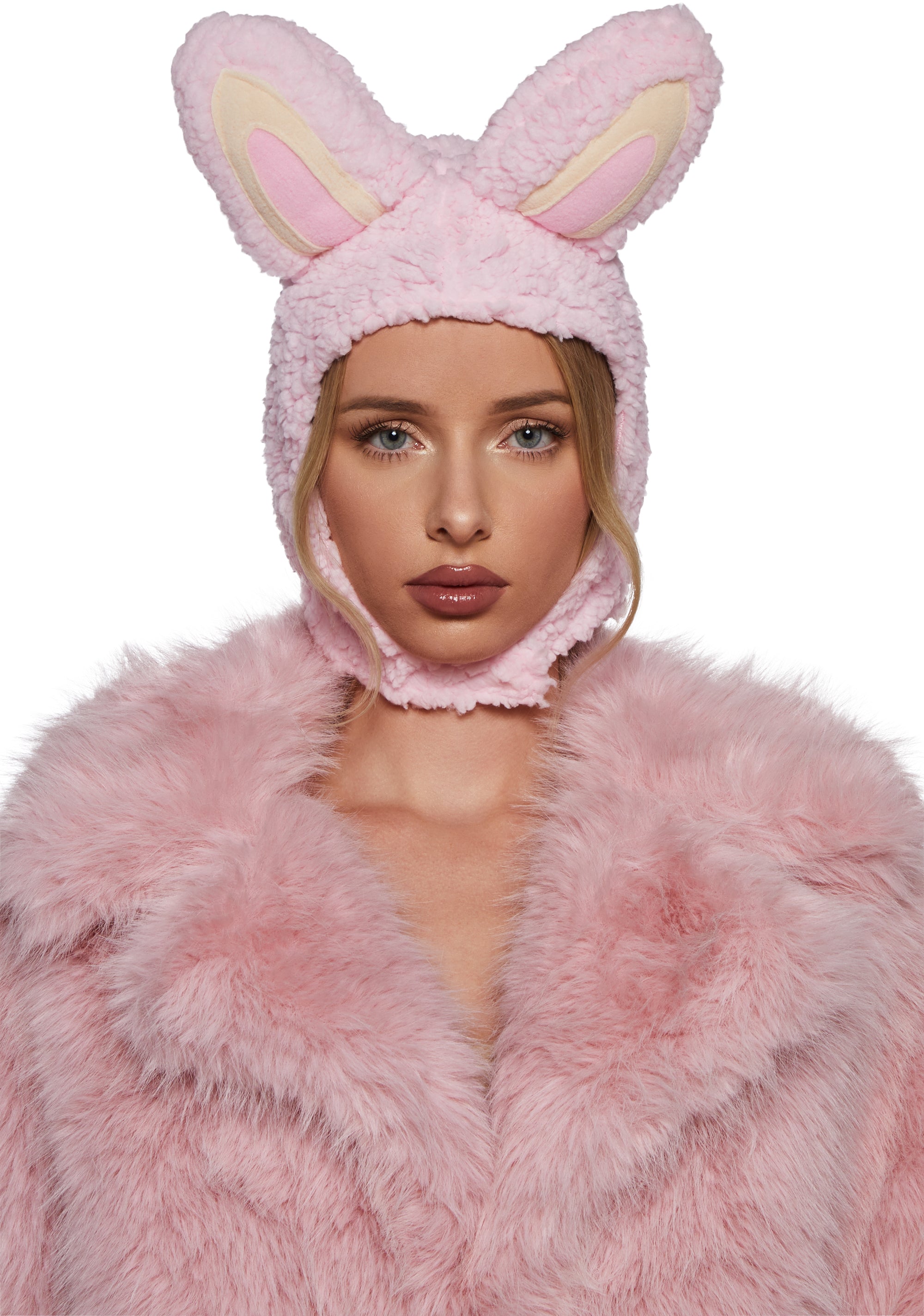 Little Monster Costume Hood - Pink