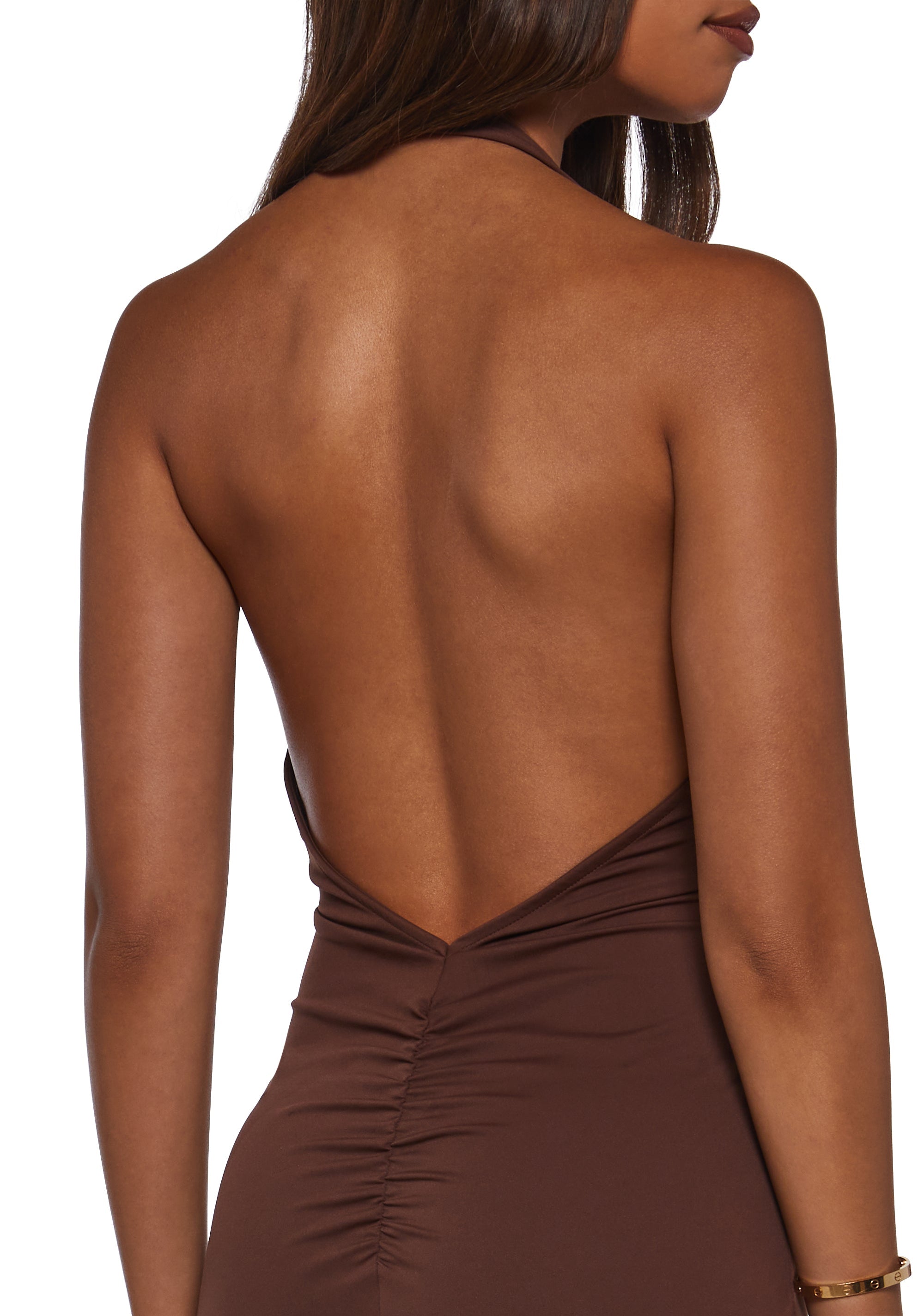 Solana Bodycon Mini Dress - Brown