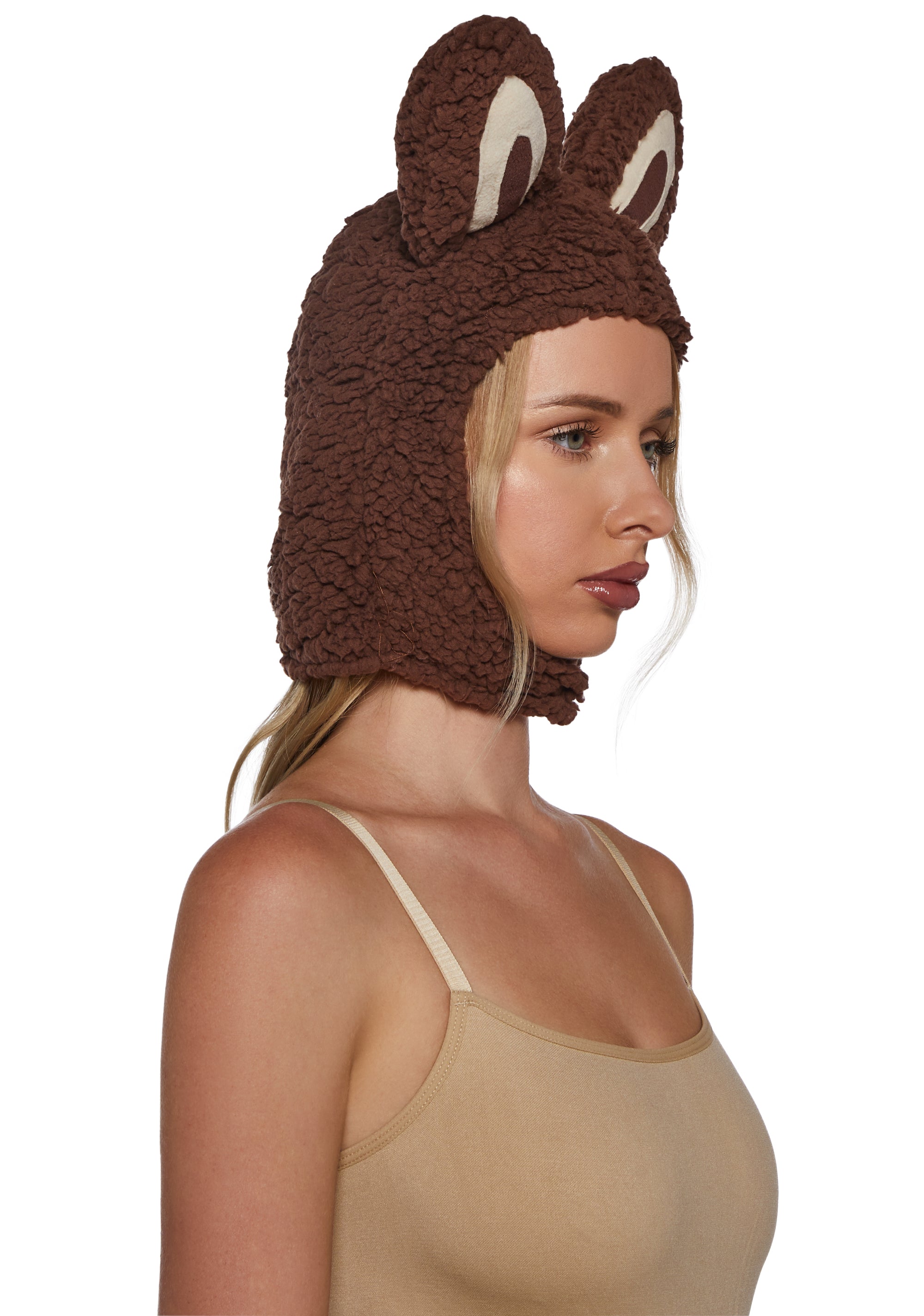 Little Monster Costume Hood - Brown