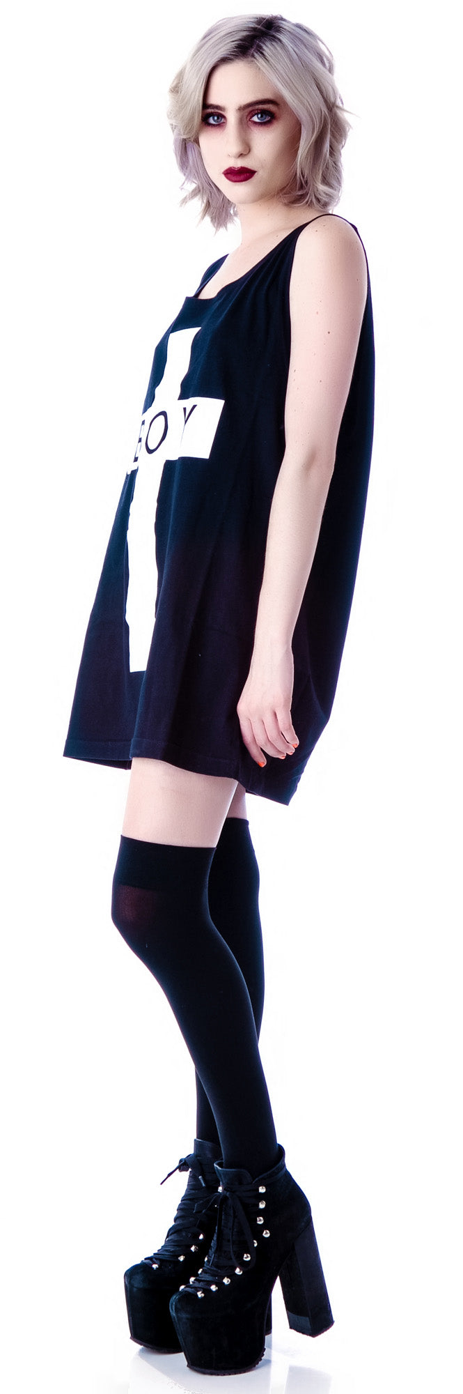 x BOY London Boy Cross Oversized Tank - Silver