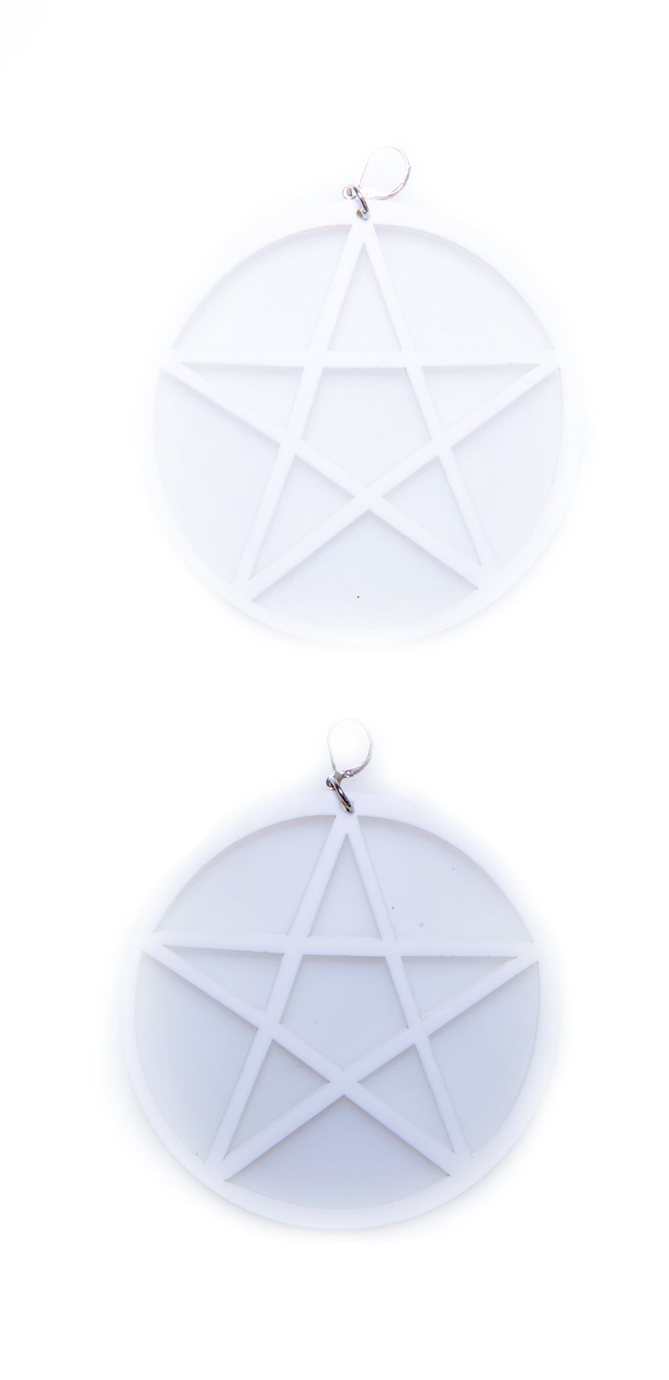 Mercy's Lost Pentagram Earring - White