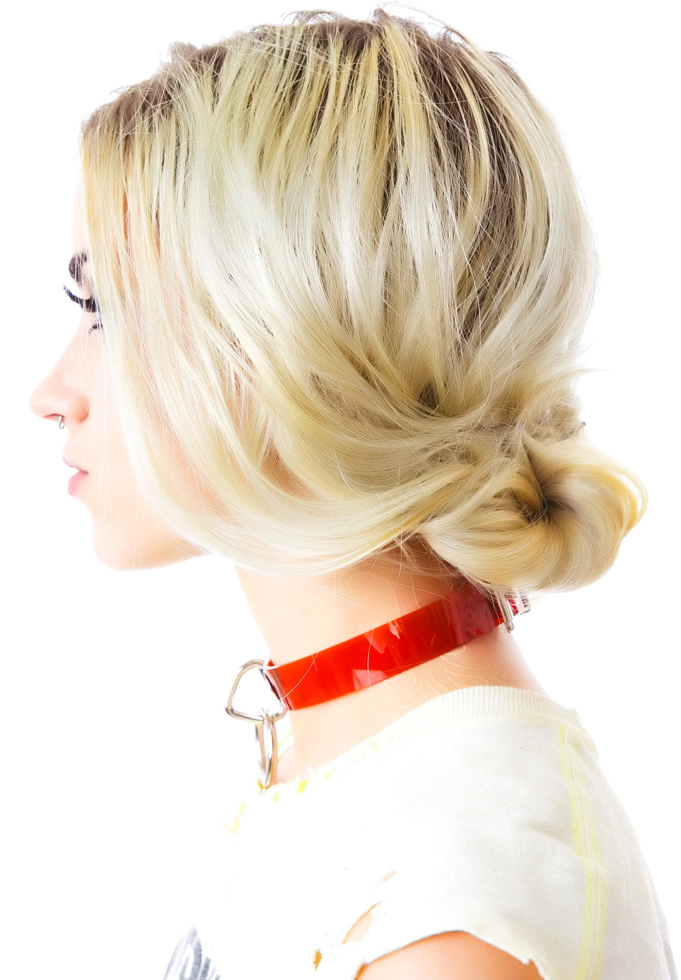 Ogasm O-Ring Collar Choker - White