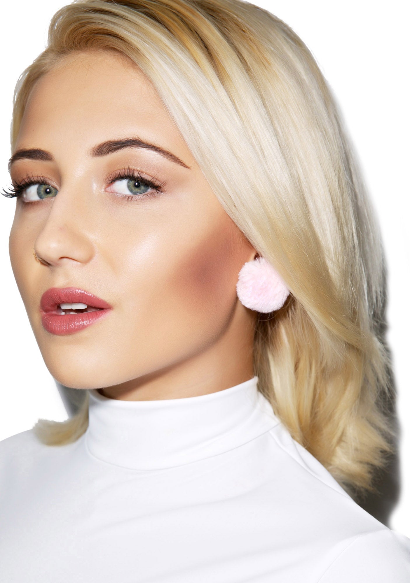 Like Whatever Pom Earrings - Light Pink