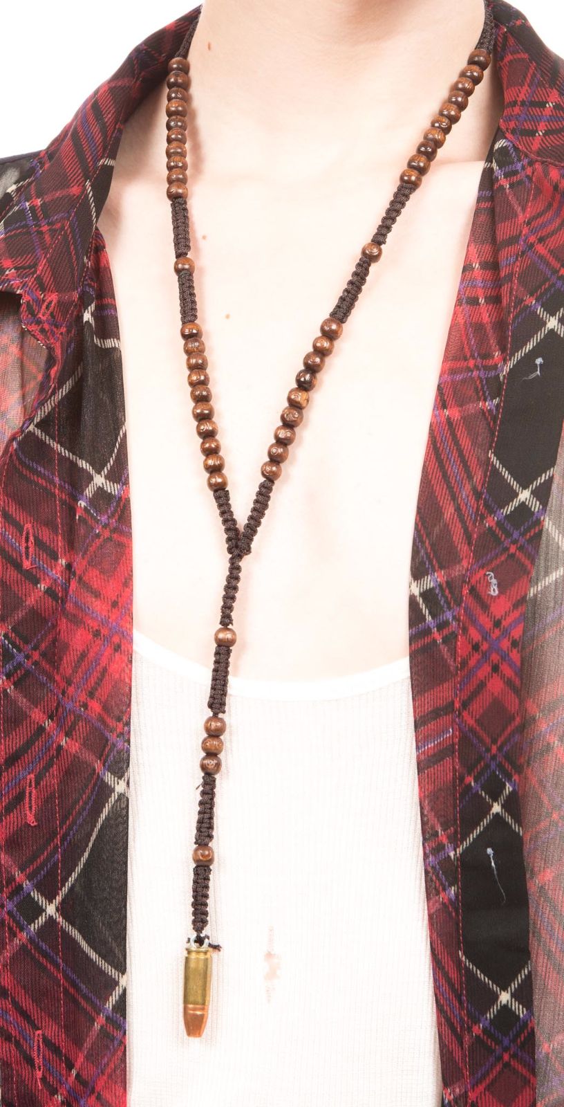 Bullet Rosary Necklace - Brown