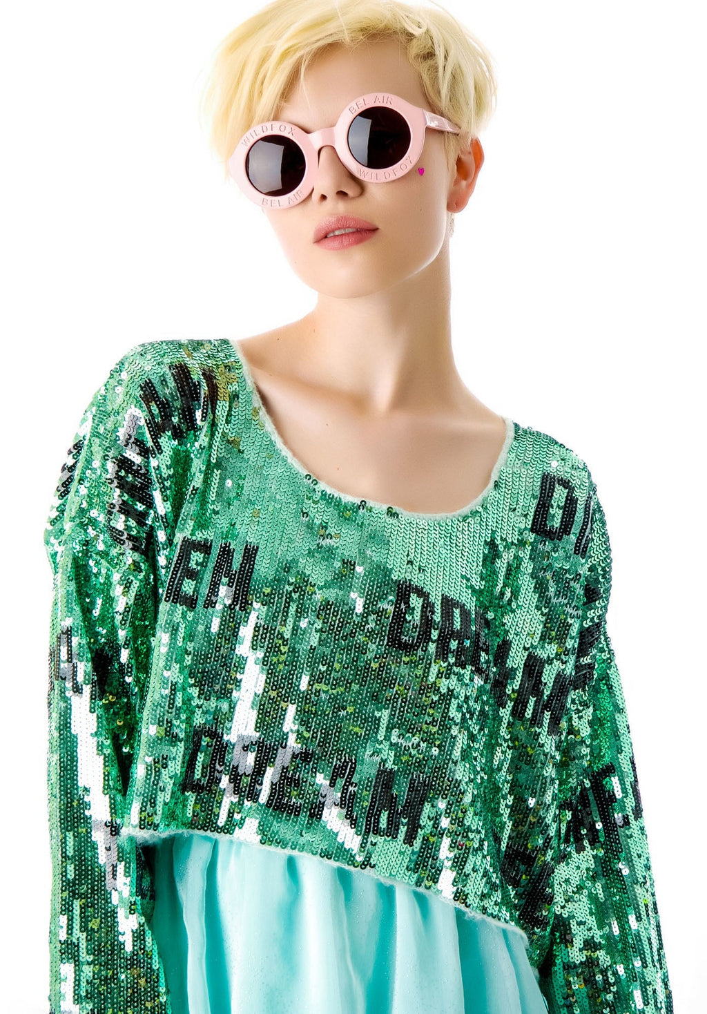 Teen Dream Billy Crop Sweater - Pink