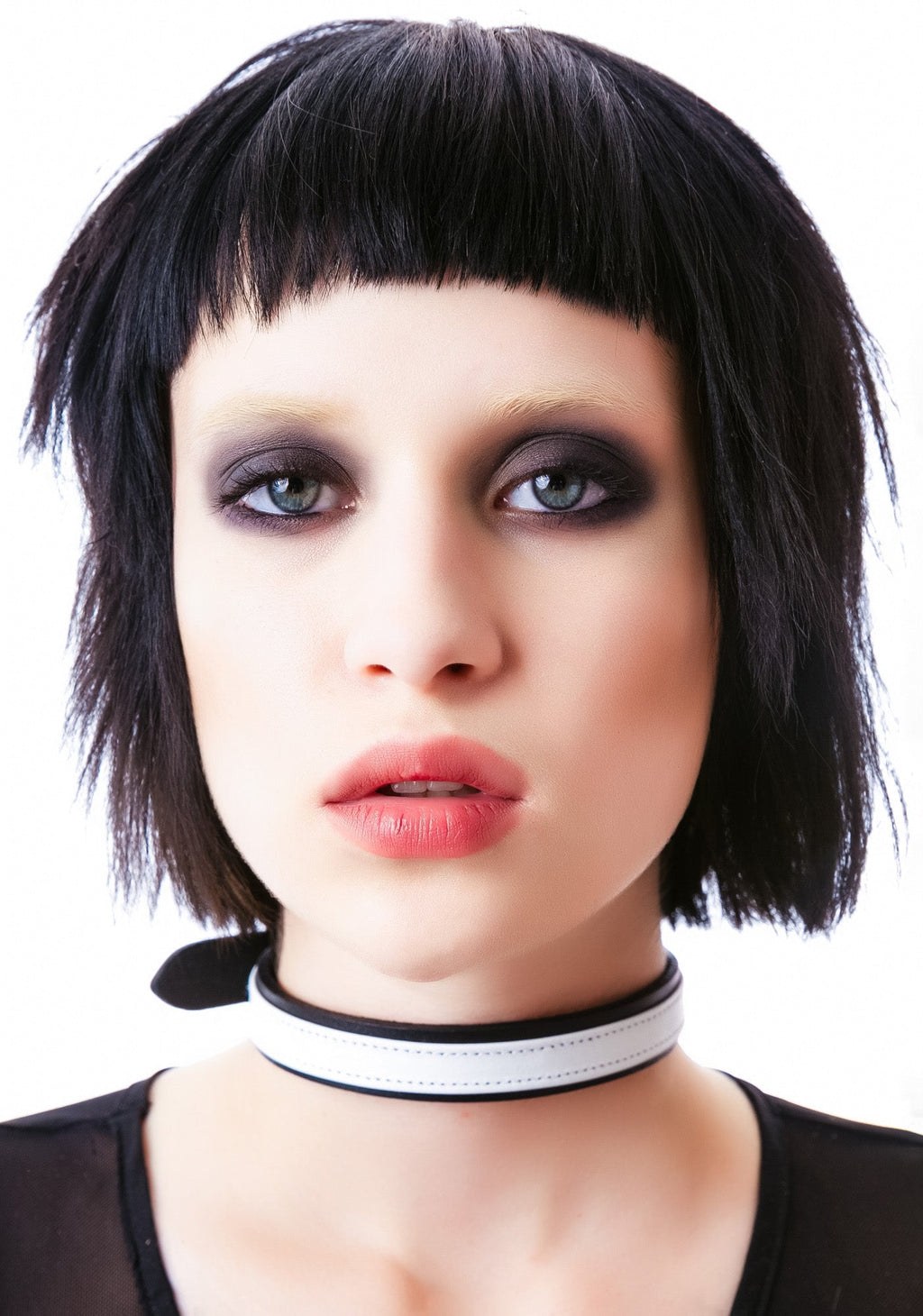 Strap Tease Leather Choker - Purple