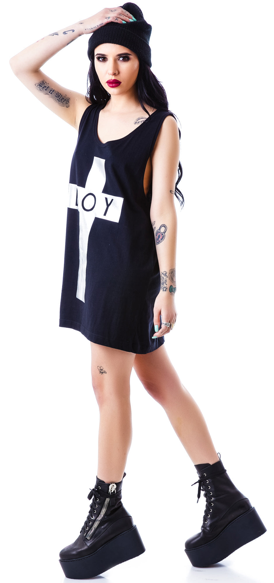 x BOY London Boy Cross Oversized Tank - Black
