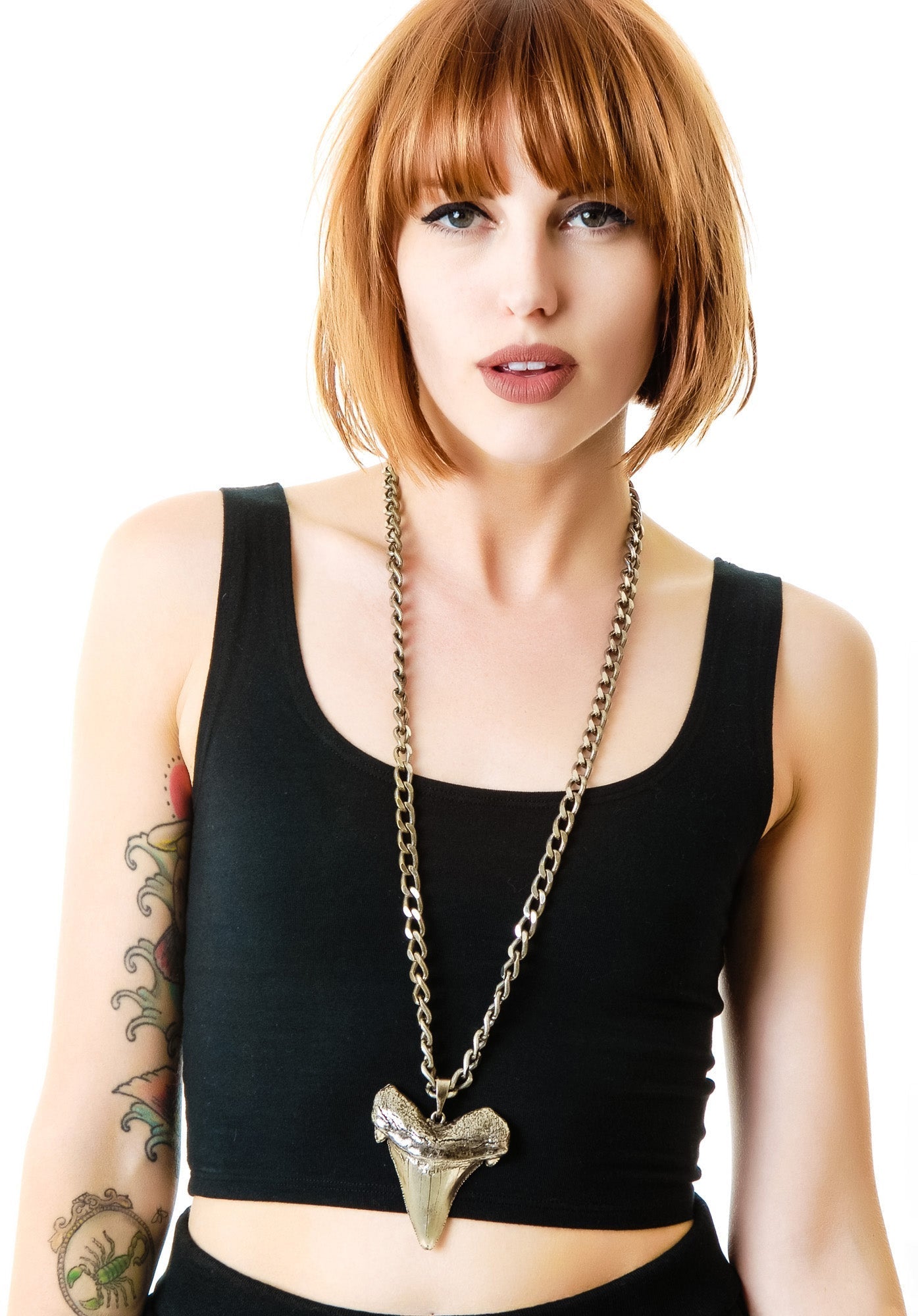 Oversized Shark Tooth Necklace - Gold