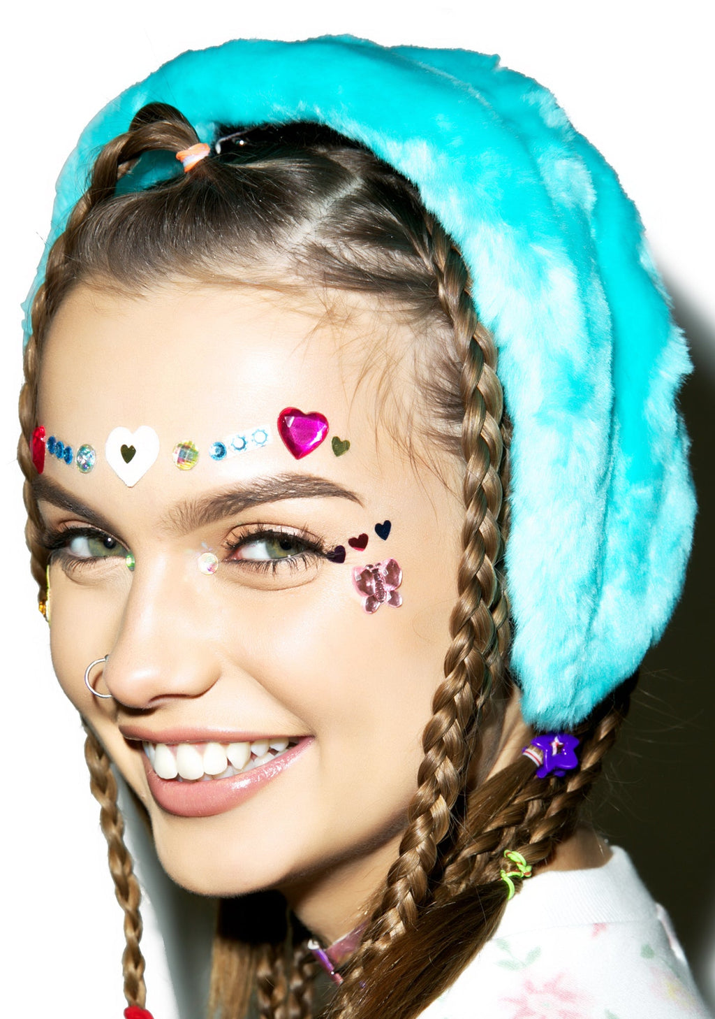 Faux Fur Ear Warmer - Light Blue