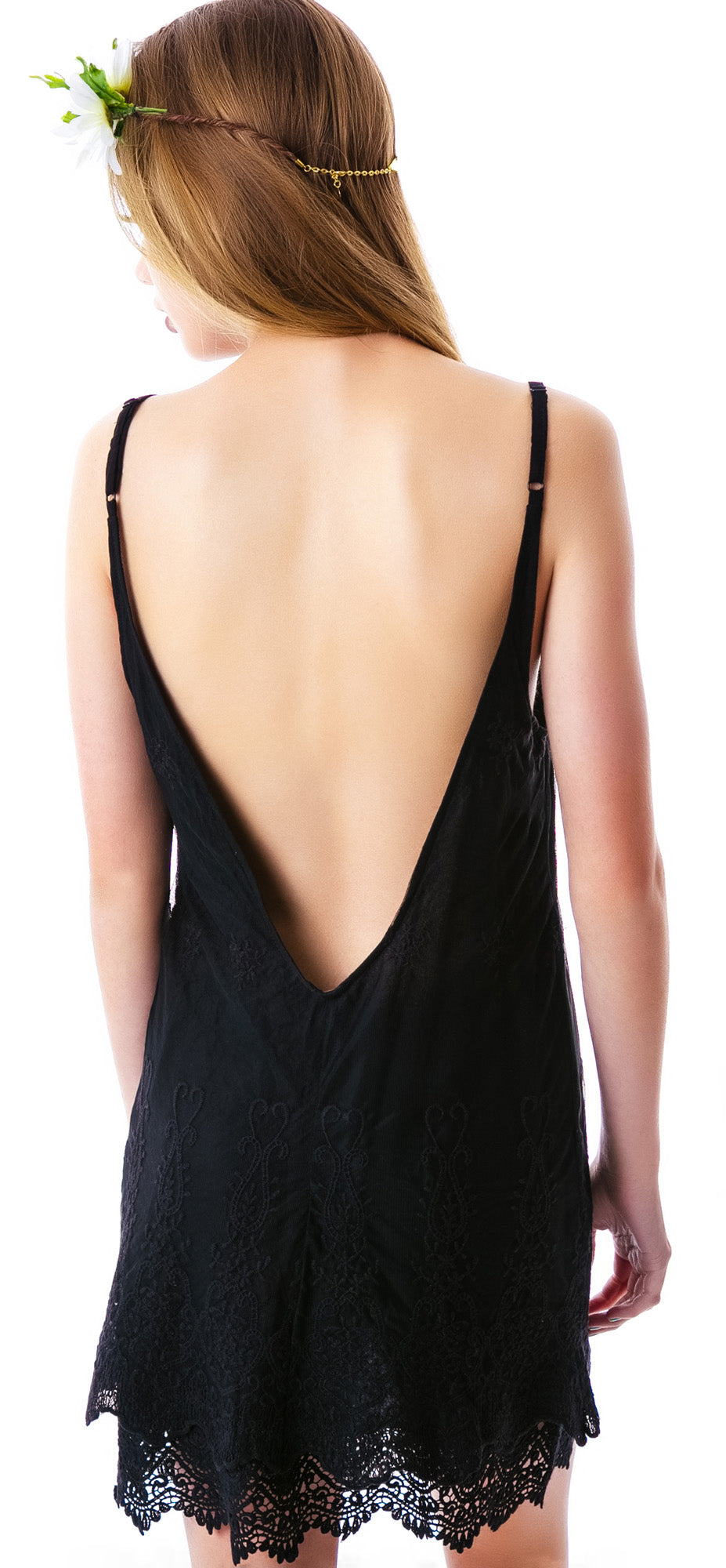 Valley of Flowers Lace Tunic - Black