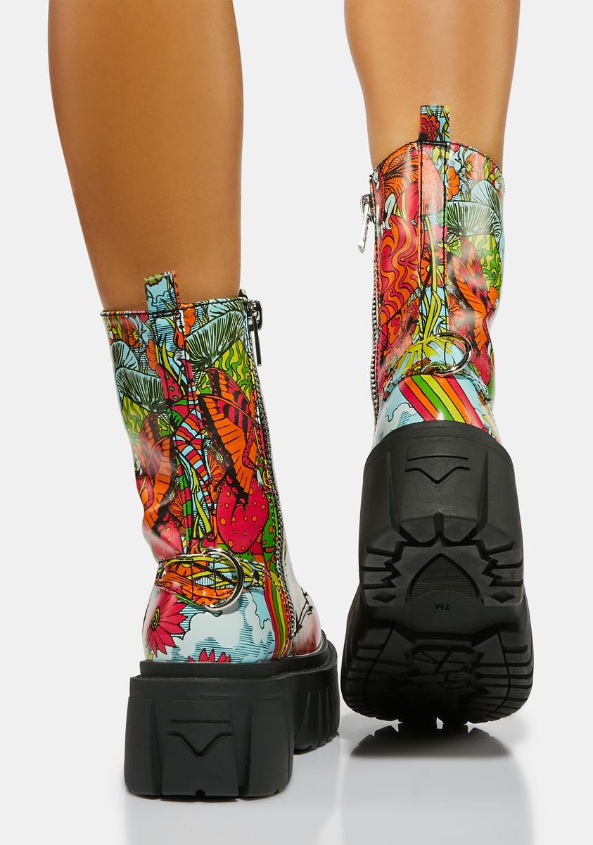 Scenic Route Combat Boots - Rainbow