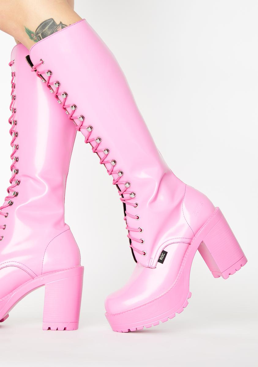 Pink Lash Boots - Light Pink