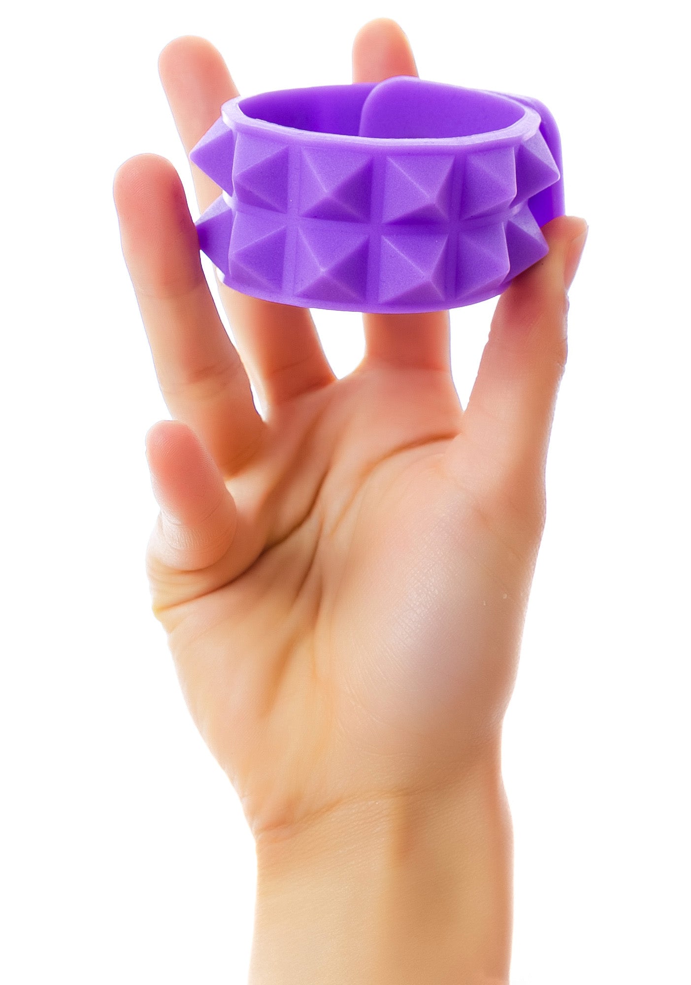 Luxor Double Pyramid Rubber Bracelet - Purple